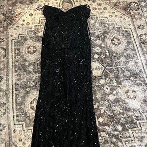 Windsor Black Strapless Sequin Dress